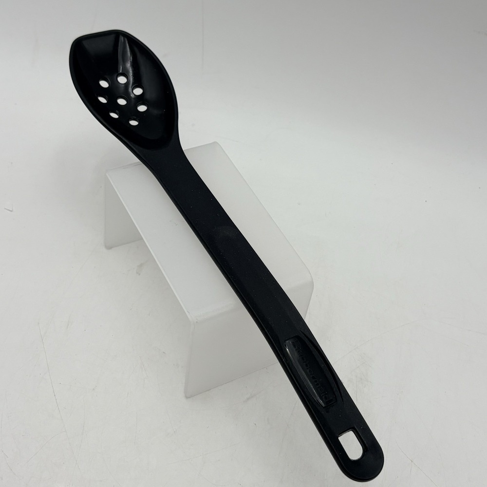 Vintage Rubbermaid Nylon Hard Plastic Slotted Spoon Utensil #1974 Black